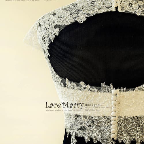 3 Pieces Wedding Dress Set - Sheer Lace Crop Top with Bustier featuring shops Keyhole Back, Cap Sleeves and Separate Tulle Skirt in A Line Shape