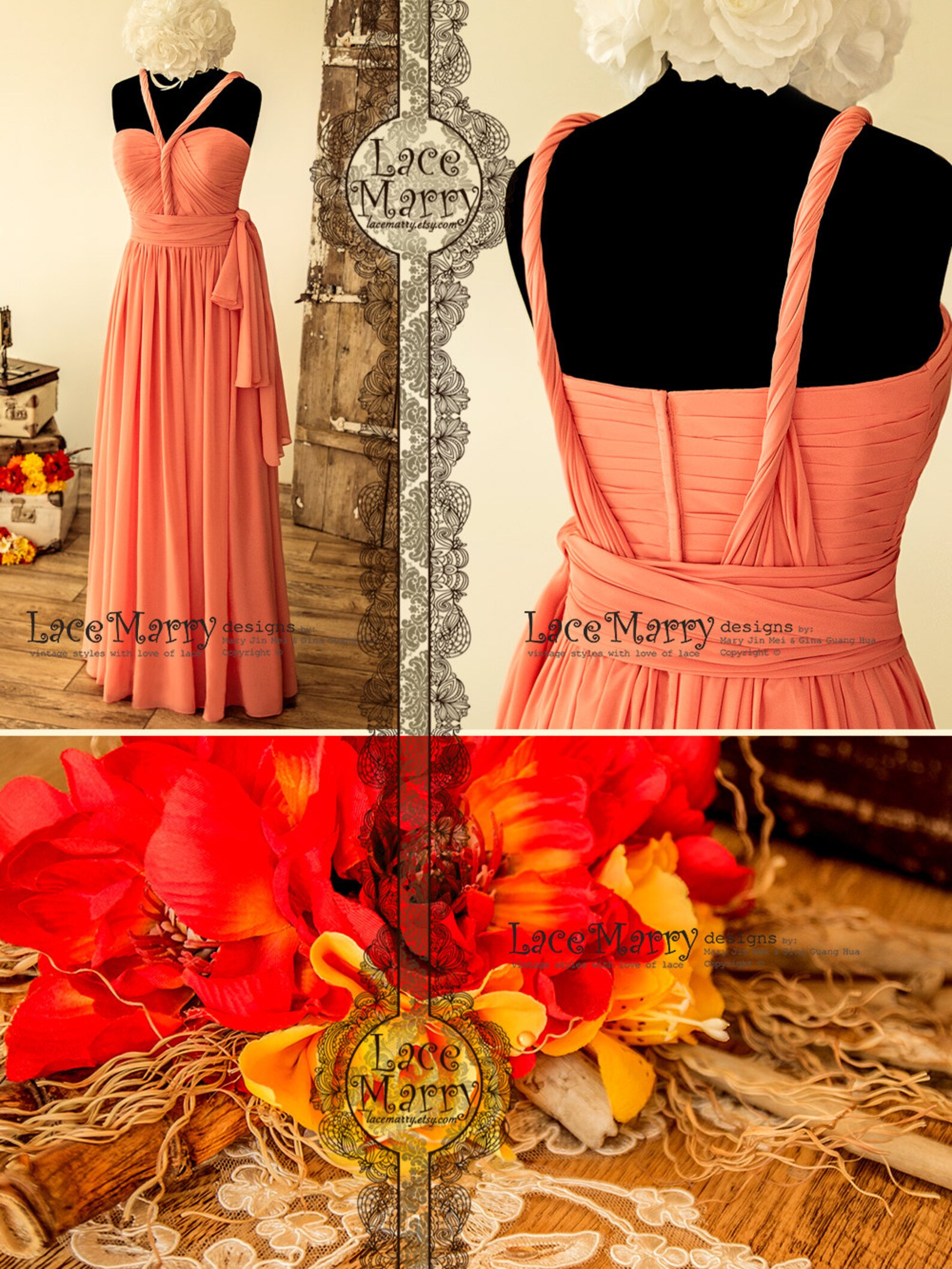 Infinity Chiffon Multiway Bridesmaids Dress With Structured Etsy