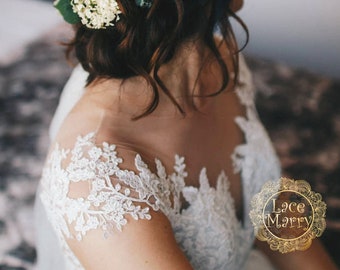 Robe de mariée personnalisée, robe de fille de fleur assortie, voile de dentelle assorti, jupe de mariage assortie, haut de mariée assorti ou boléro sur mesure
