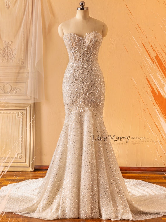 glitter wedding dress