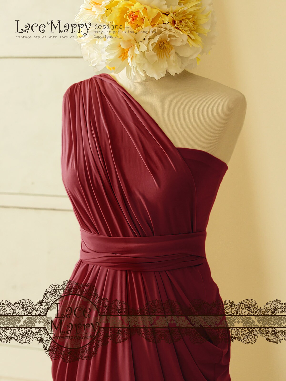 burgundy sparkly dress long Babysbreaths Burgundy convertible Infinity bridesmaid Dress. Cutest ev –  paothriftnz