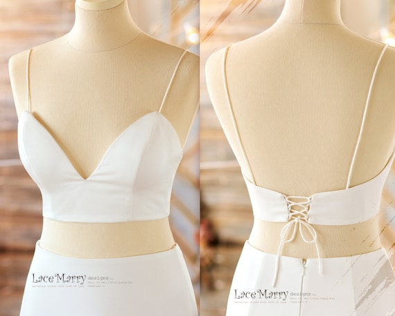 Low Back Bridal Bustier With Removable Straps and Adjustable