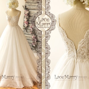 Princess Corset Wedding Dress with Sweetheart Top, V-Cut Back, A Line Wedding Dress, Lace Wedding Dress, Romantic Wedding Dress