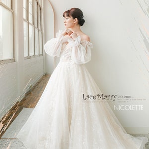 NICOLETTE / Custom Bohemian Wedding Dress Beaded Silk Bridal Gown with Floral Embroidery & Cape image 9