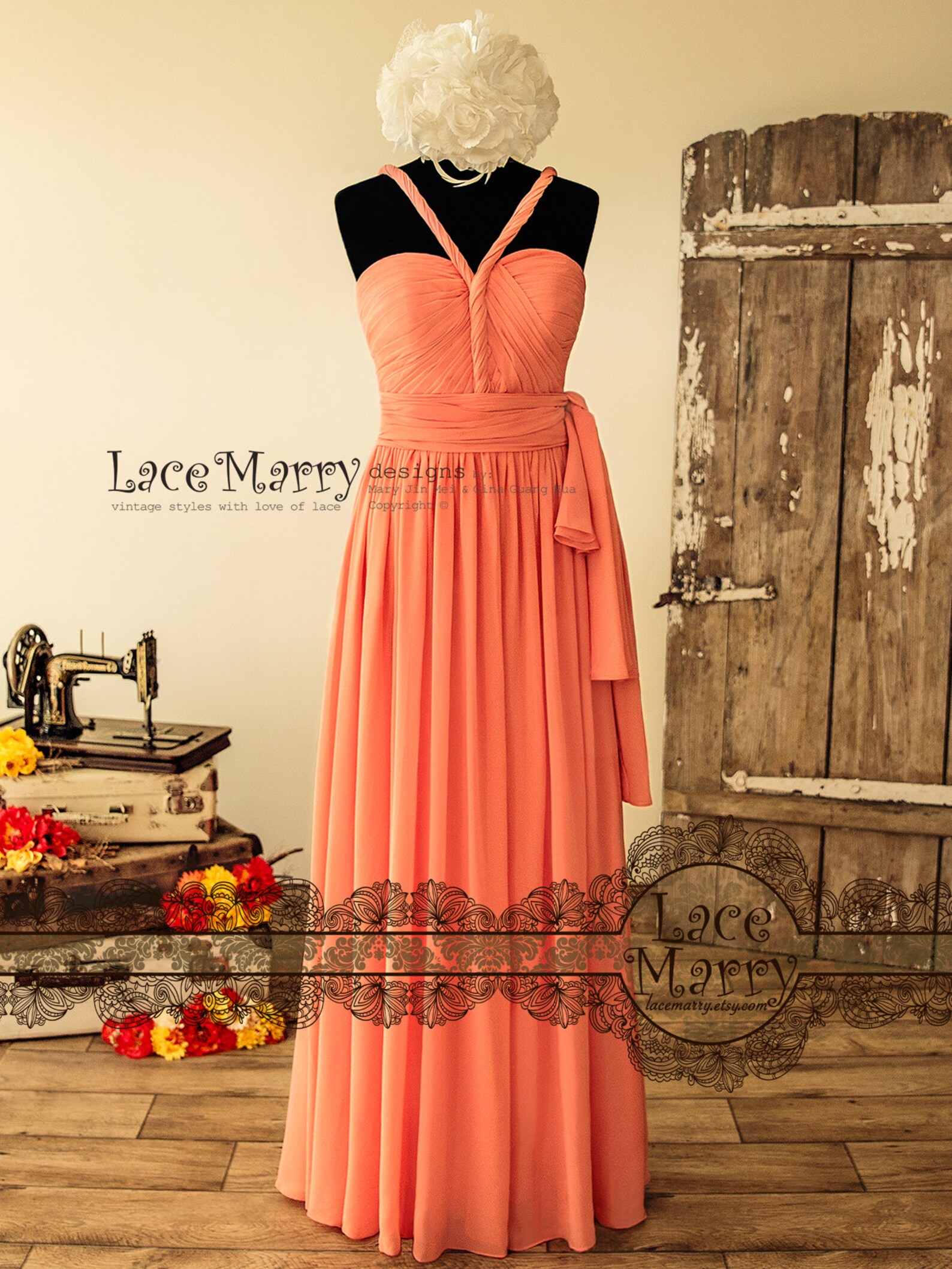 Infinity Chiffon Multiway Bridesmaids Dress With Structured Etsy