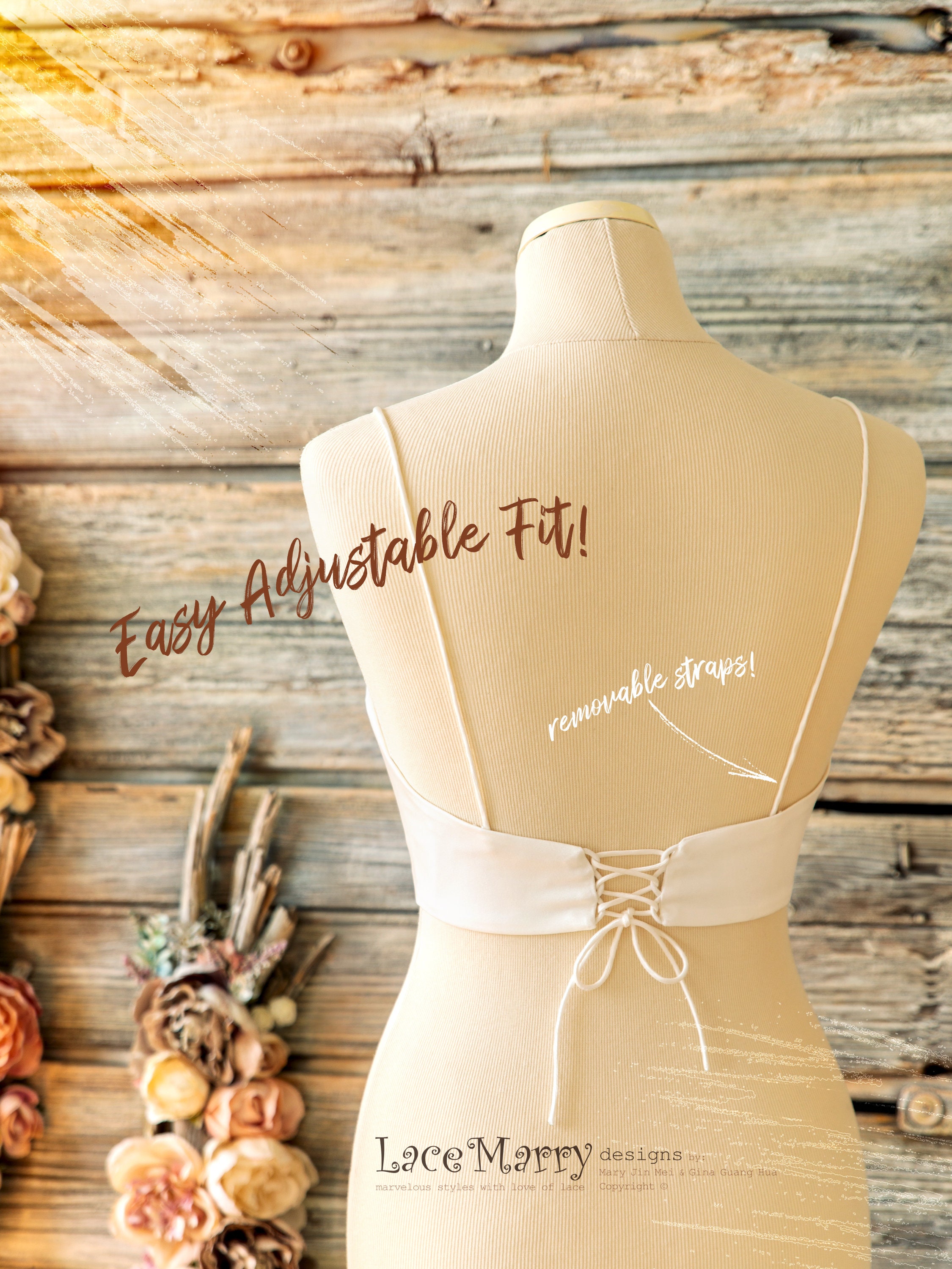 MAGNOLIA #3 / Elegant Lace Bridal Top With Long Sleeves