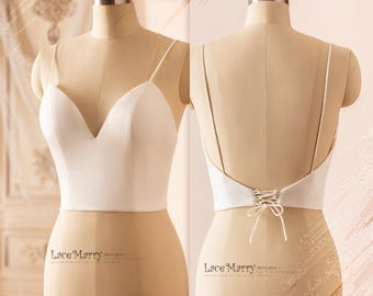 French Alencon Lace Bridal Bustier Top: Sweetheart Low Back (size 36-C/D) -  Etsy