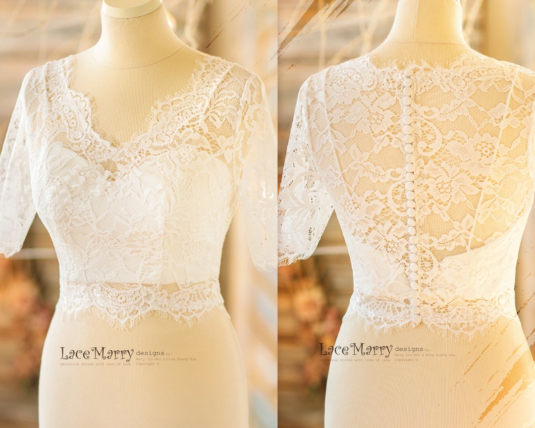 Pushup Style Bridal Lace Bustier - LaceMarry