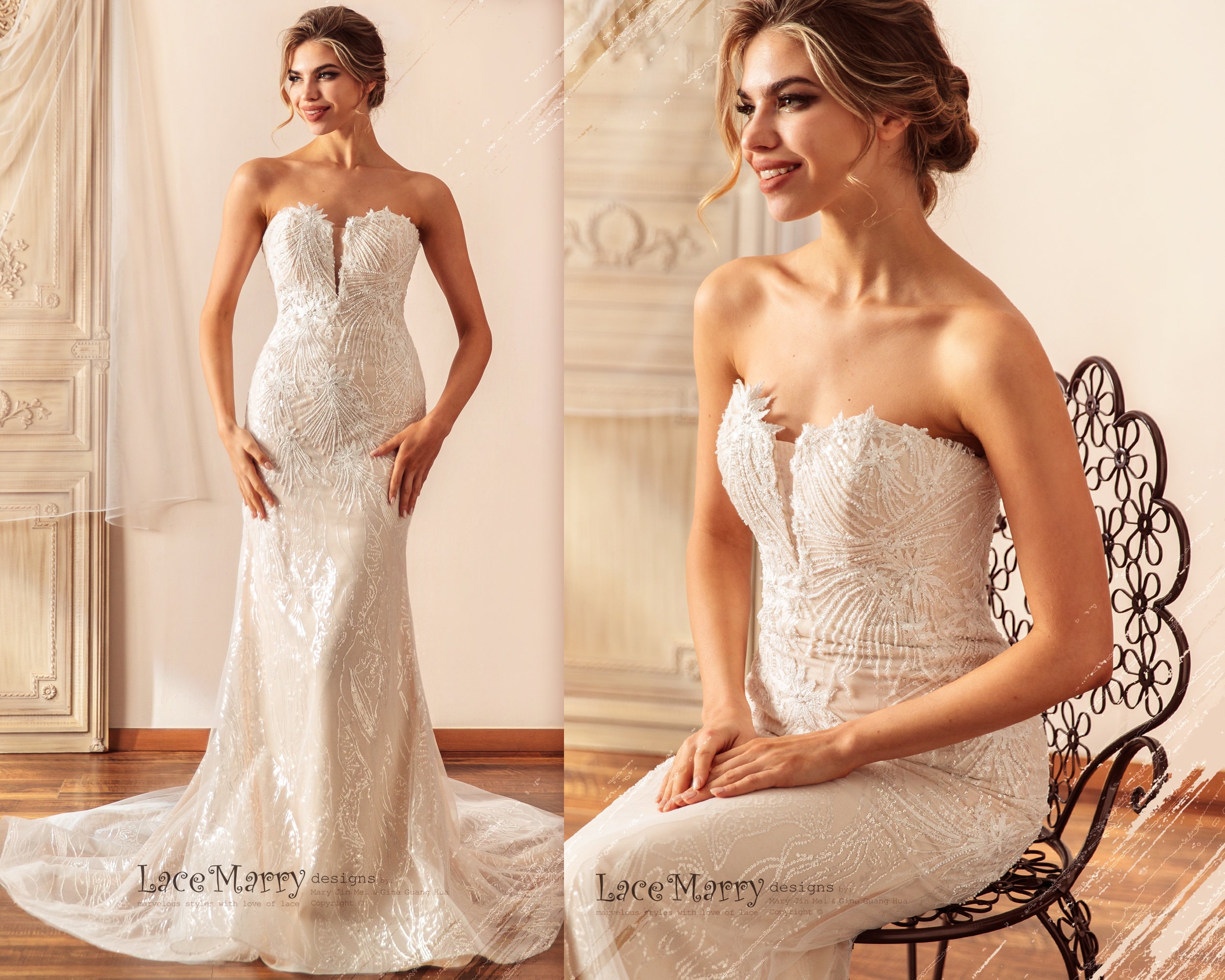 Fit and Flare Wedding Dress Etsy Canada