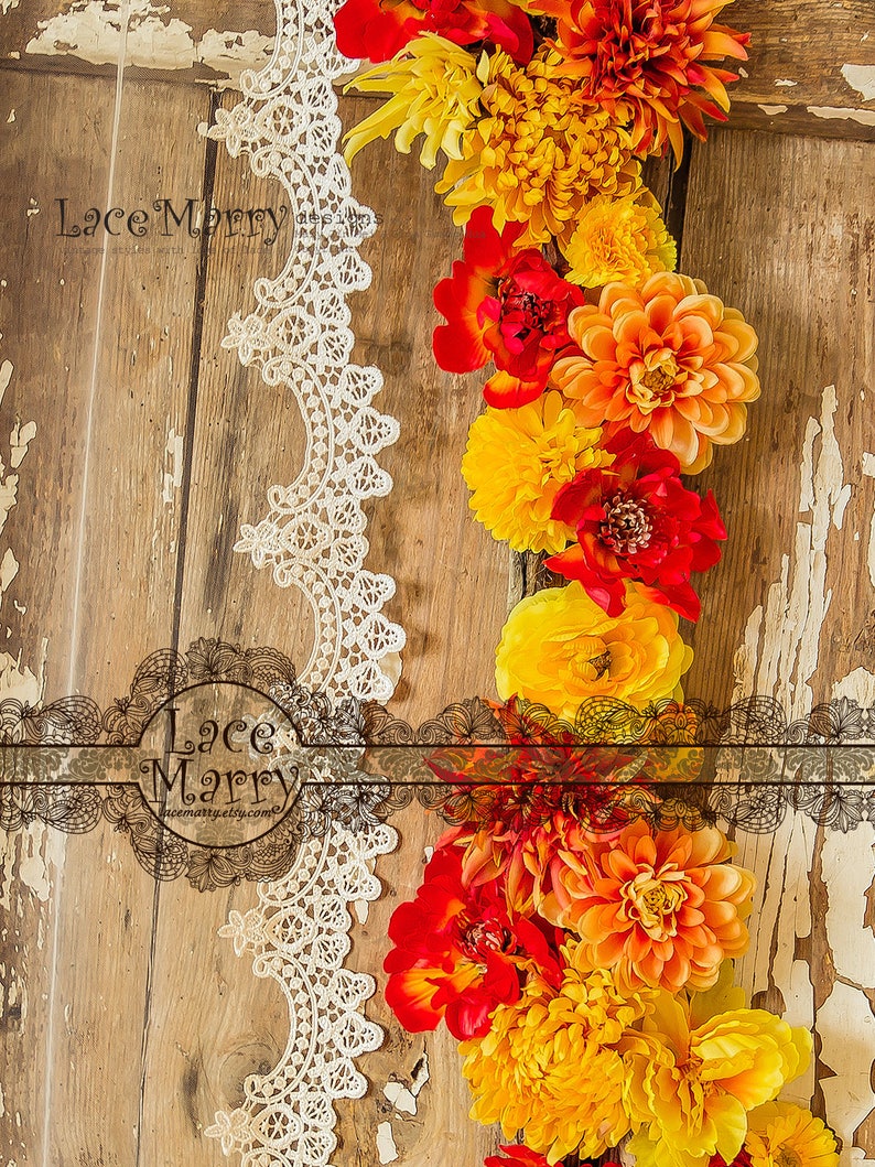 Double Layer Cathedral Veil Lace Bridal Veil Two Etsy