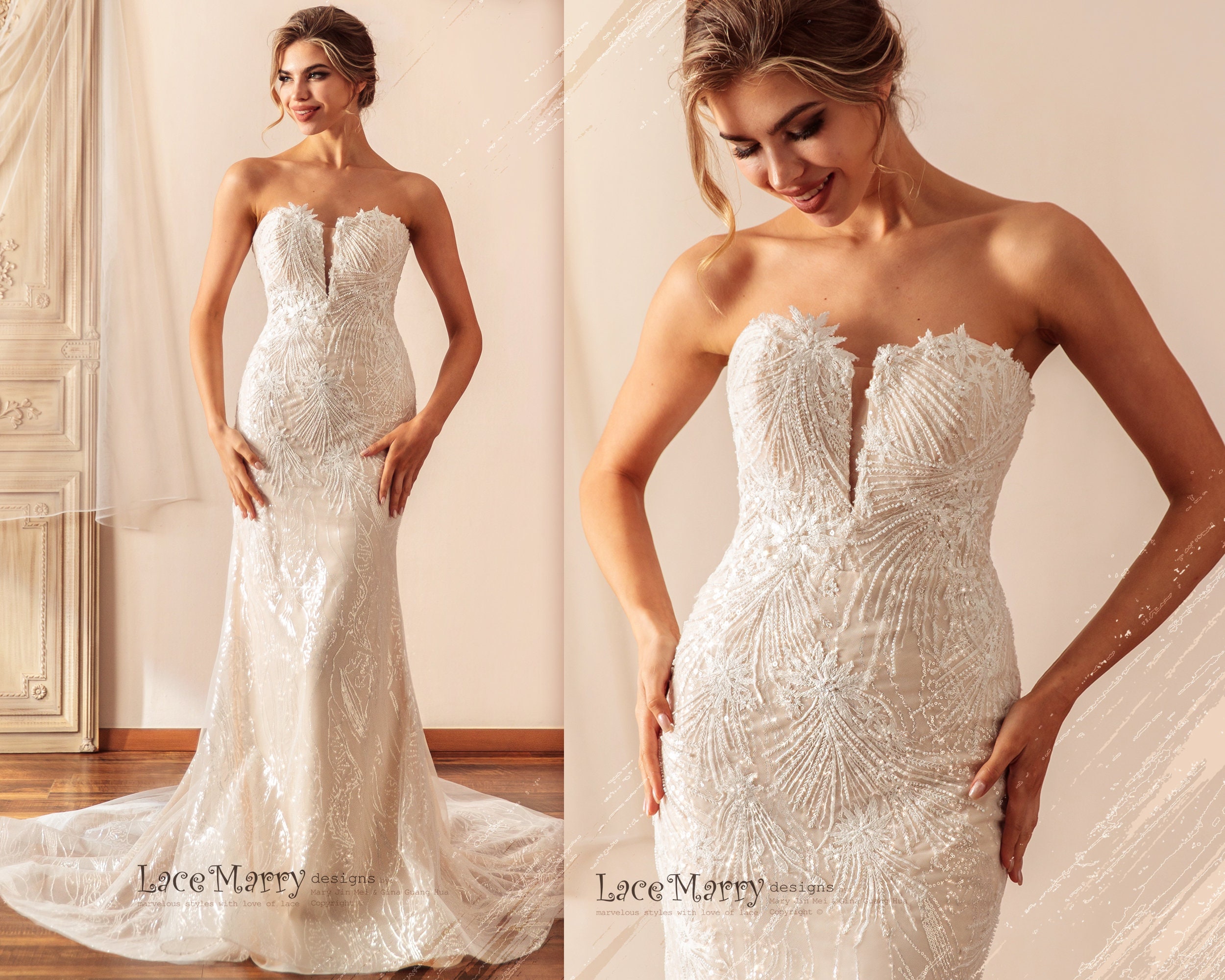 Strapless Lace Dress -  Canada