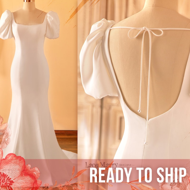 Square Neckline Wedding Dress - Etsy