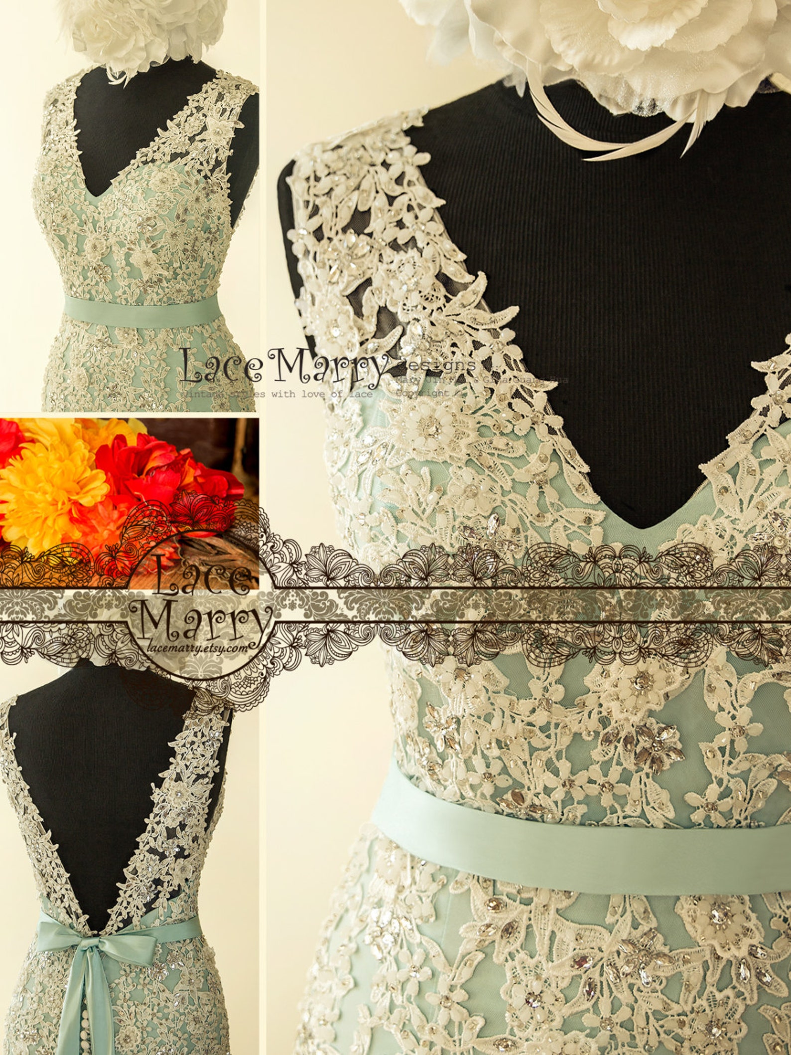 Teal Clarise Beaded Dress