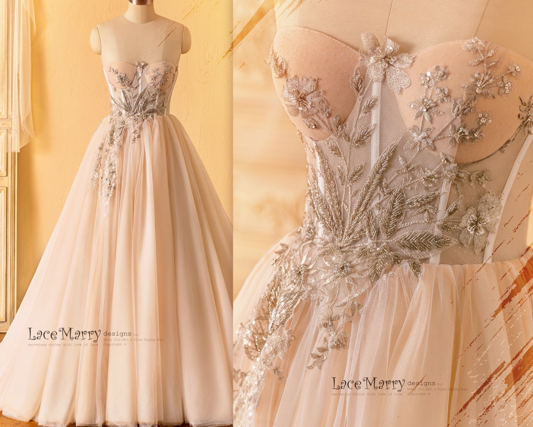 Ivory Beaded Lace Gwen