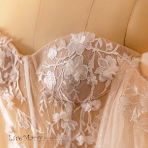 Strapless Flutter Sleeves Mermaid Fitted Wedding Dress