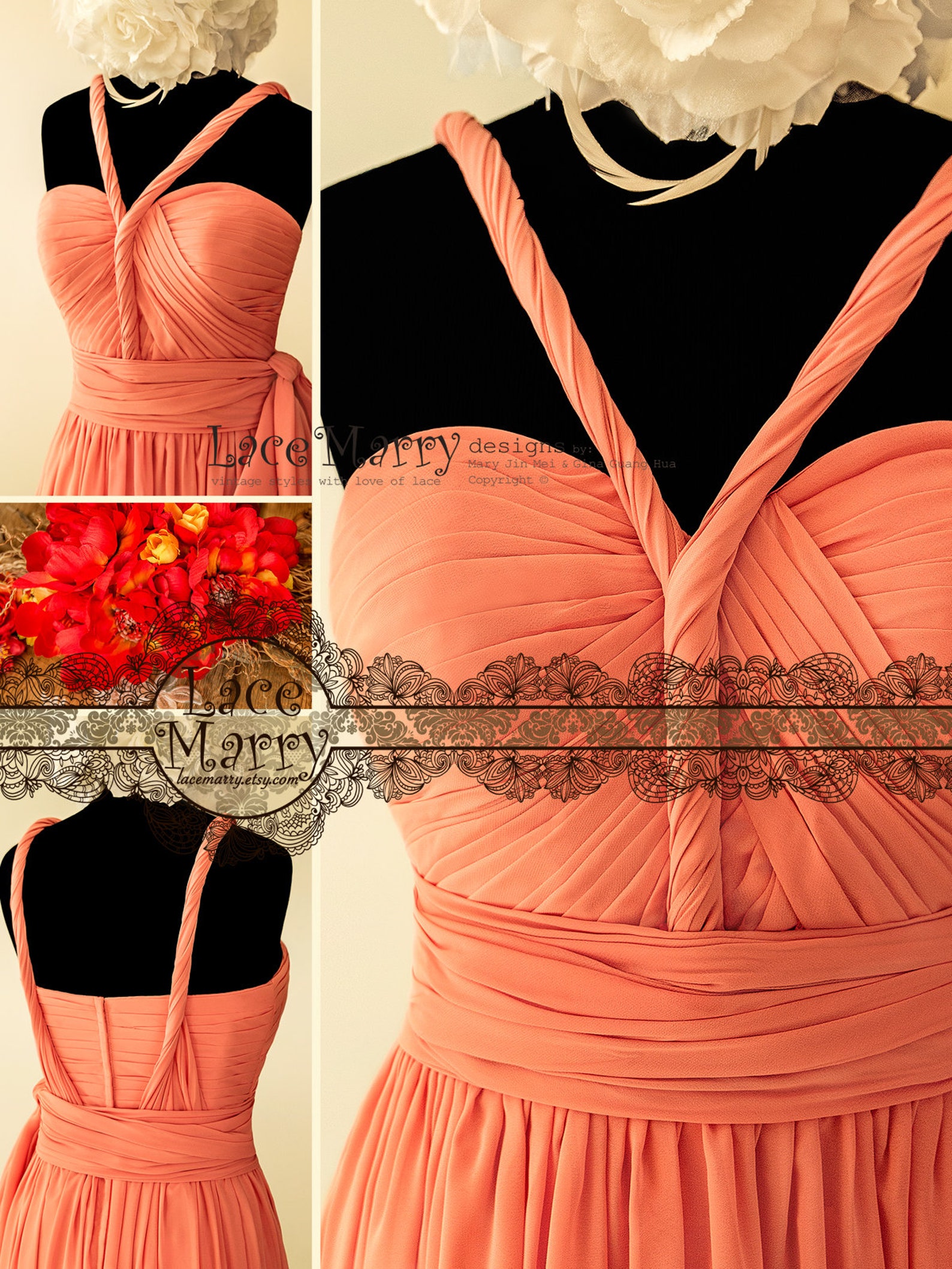 Infinity Chiffon Multiway Bridesmaids Dress With Structured Etsy