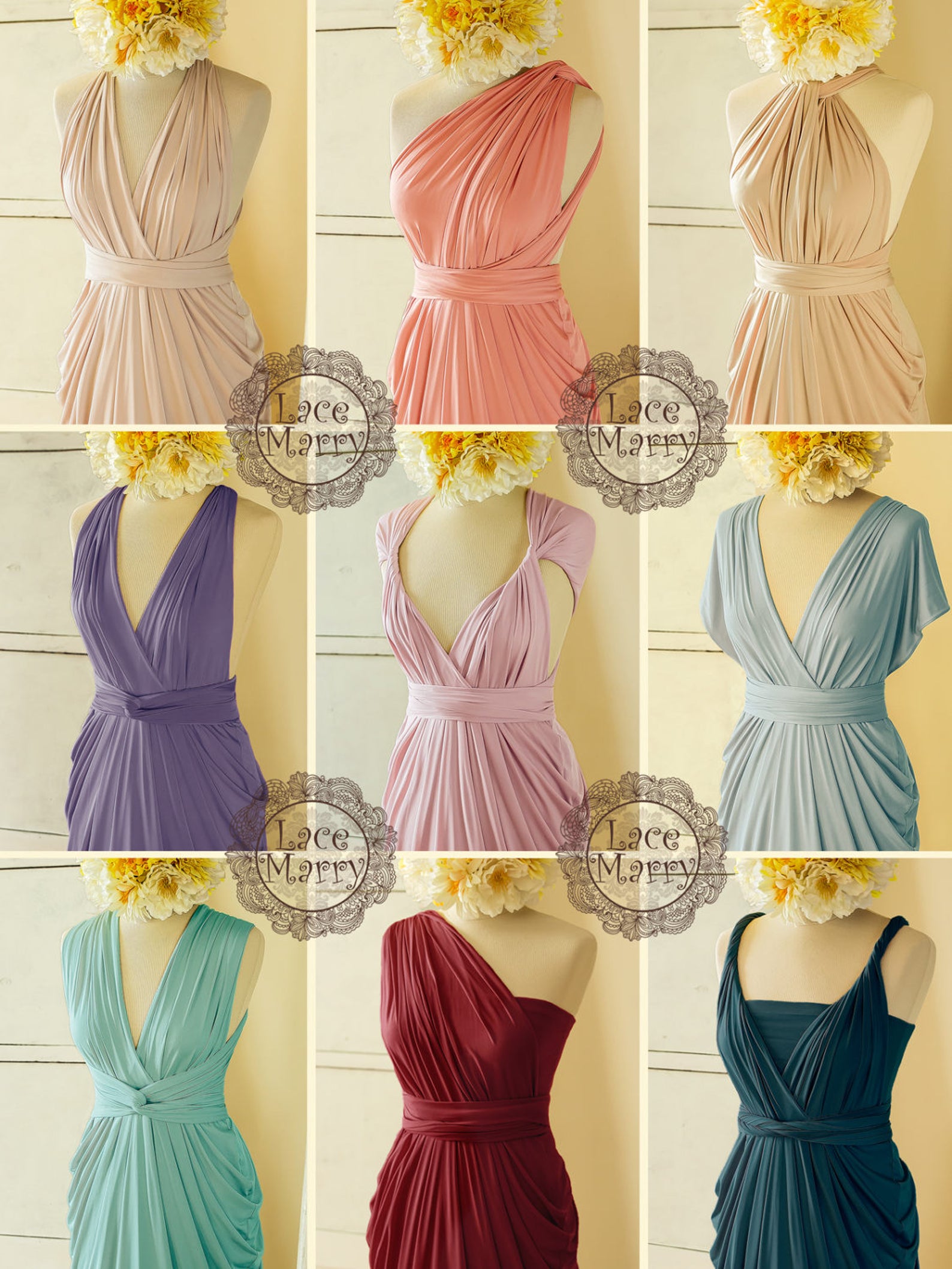 Powder Blue Infinity Bridesmaid Dress with Long Greek Style Etsy