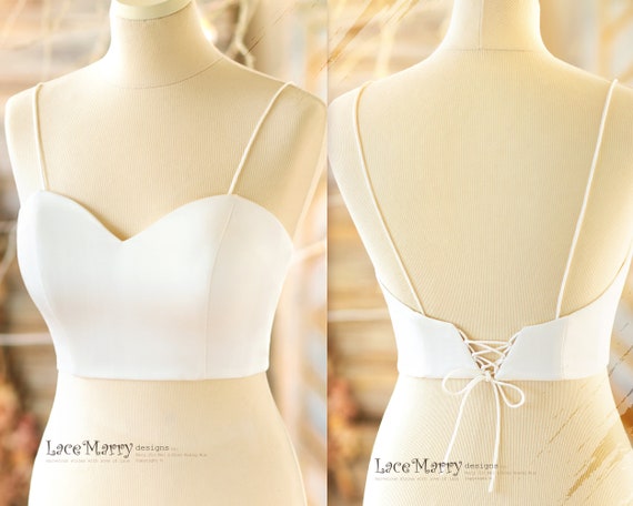 Ivory Bridal Bustier: Sweetheart Neckline, Low Back Corset