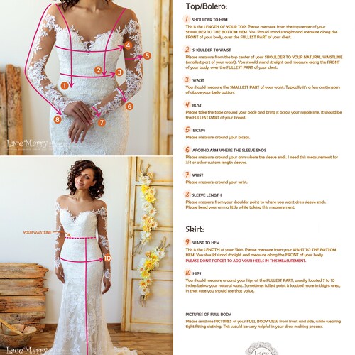Lace Wedding Crop Top with Rounded Neckline, Sheer shops Elbow Sleeves and V Cut Open Back with Buttons - Two Piece Wedding Dress Lace Bolero