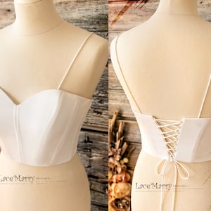 VALERIE #9 / Sweetheart Neckline Bustier with Extra Boning Design, Romantic Bridal Lace Bolero with Strong Bustier, Wedding Dress Set Bolero