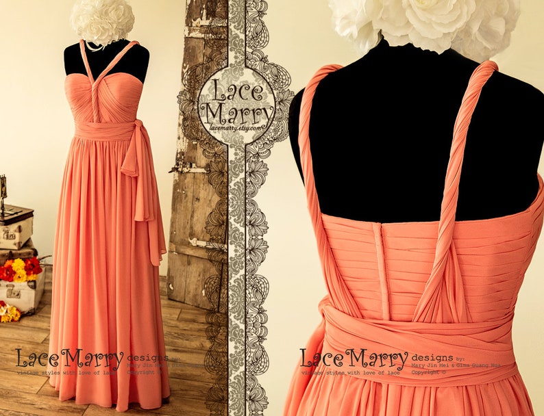 Infinity Chiffon Multiway Bridesmaids Dress With Structured Etsy