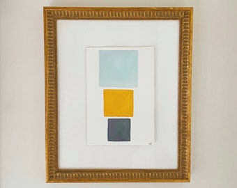 color study no. 6 / Unframed original gouache painting on arches paper 7x10 small artwork