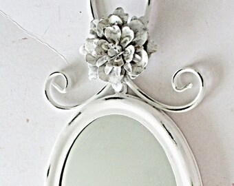 Wall Mirror Distressed in Linen White, Decorative Mirrors, Wall Decor, Shabby Chic, Kids Room Decor