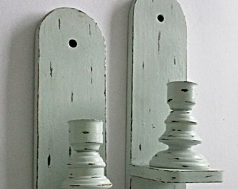Wall Sconces, Upcycled Candle Wooden Wall Sconces, Farmhouse Decor, Rustic, Country, Home Decor, Wall Decor, Shabby Chic Cottage Home Decor