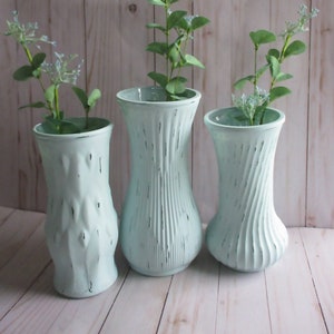 Glass Vases, Painted Vases, Distressed Vases, Flower Vases, Table Centerpieces, Wedding Decor, Party Decor, Farmhouse, Shabby, Cottage Decor