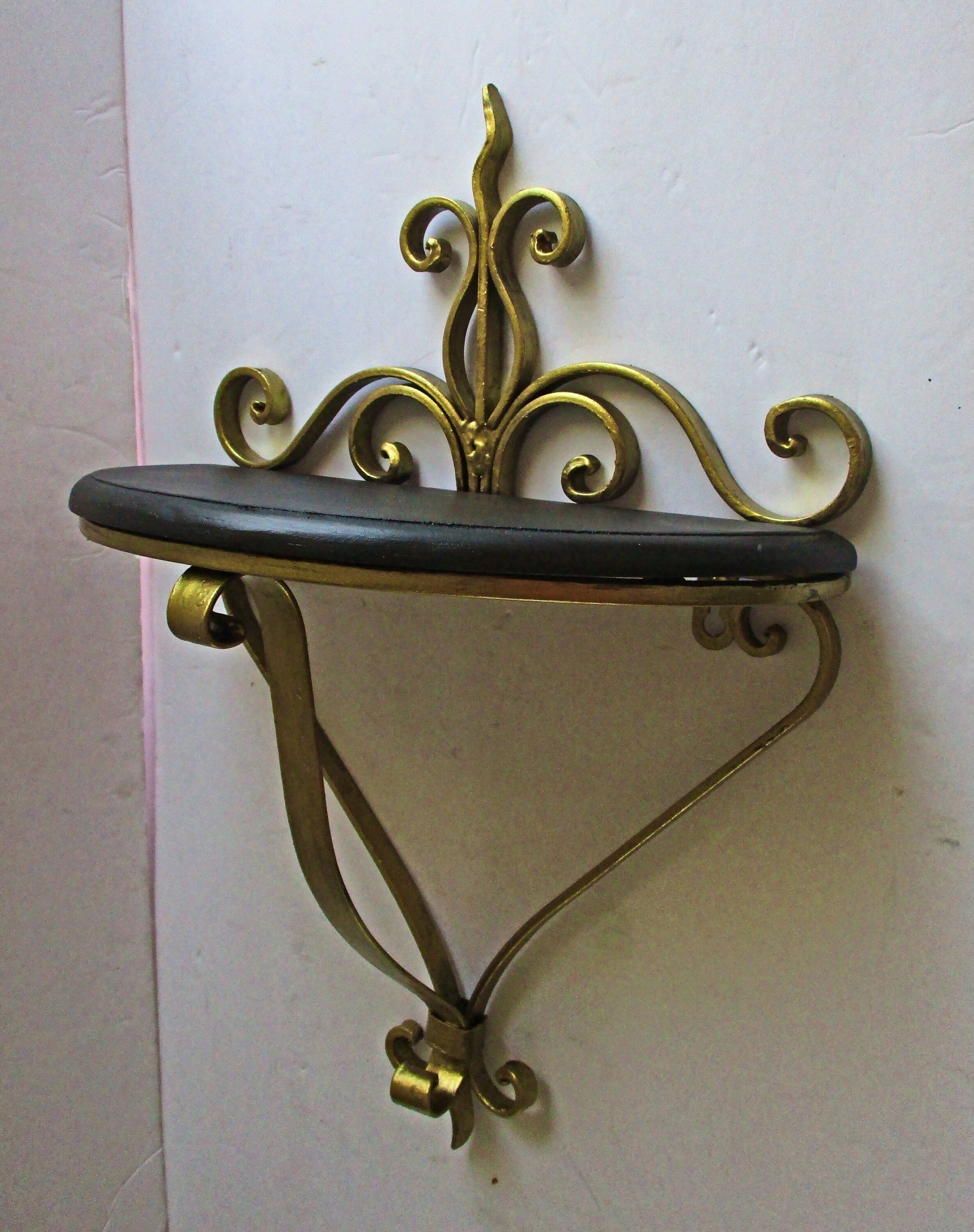 Wall Shelf Black and Gold Baroque French Decor Floating Etsy