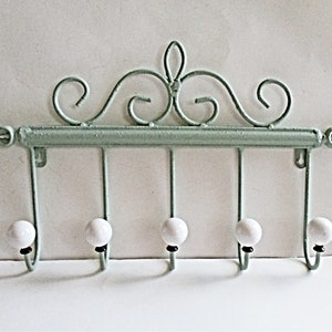 Metal Wall Hooks with Ceramic White Ball Tips, Color of the Year Tone,  Farmhouse, Shabby, Cottage, Modern Home Decor