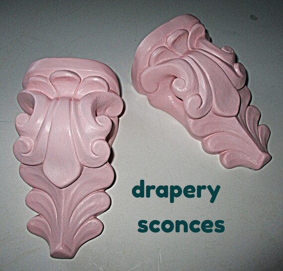Drapery Sconces Curtain Rods Brackets Curtain Rods Holders Etsy