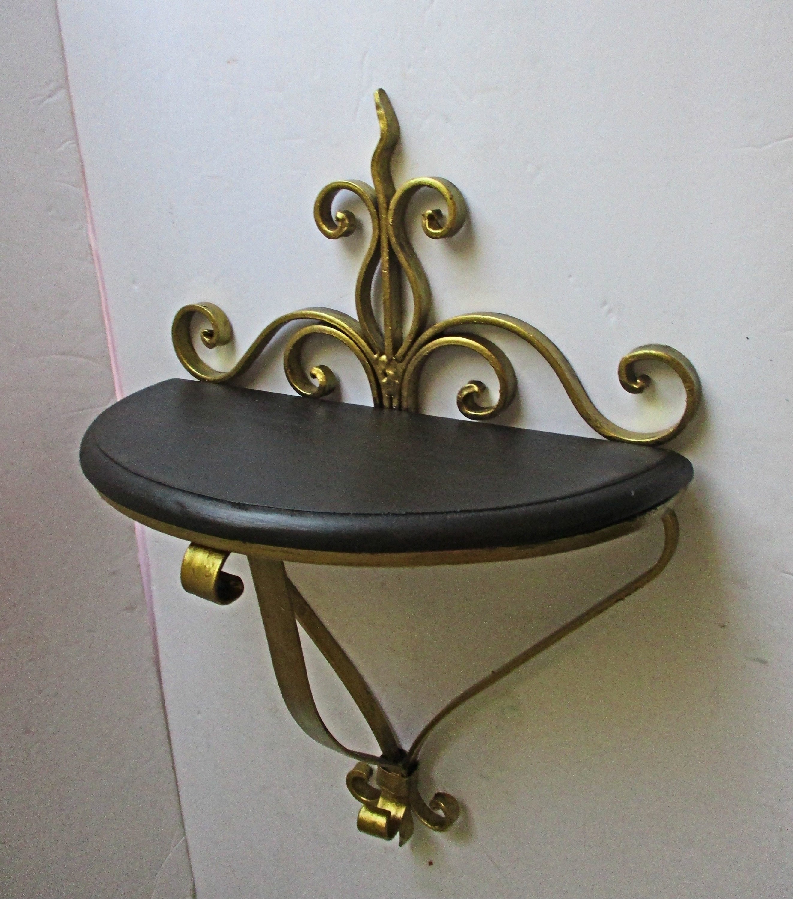 Wall Shelf Black and Gold Baroque French Decor Floating Etsy