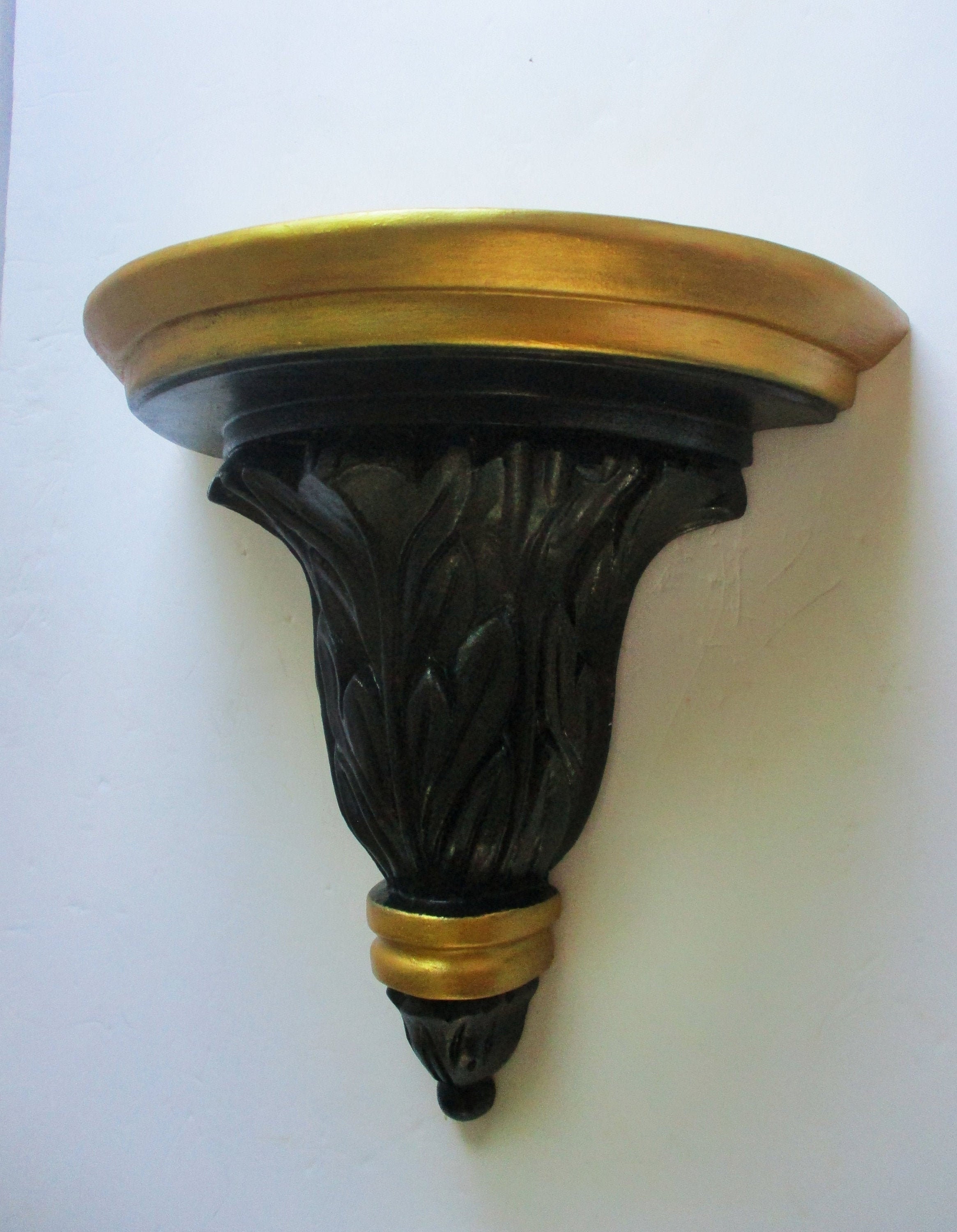 LARGE Wall Shelf Black and Gold Shelf French Baroque Design | Etsy