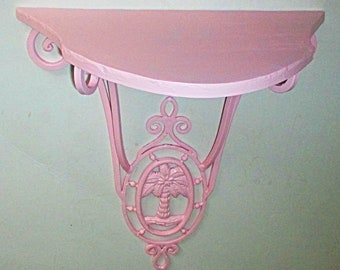 Metal Decorative Shelf Upcycled in Pink, Pink Wall Decor, Nursery Room Decor, Girls' room, Kids Room, Playroom, Shabby Chic