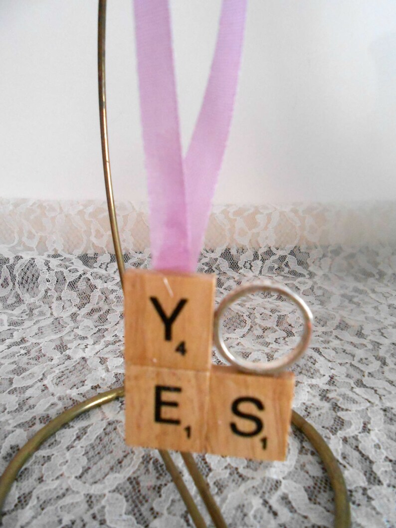 Weddings Marriage Proposals Bridal Gifts Tile Art YES Engagement Wedding Favors Bridal Showers Yes I Do Scrabble Tiles