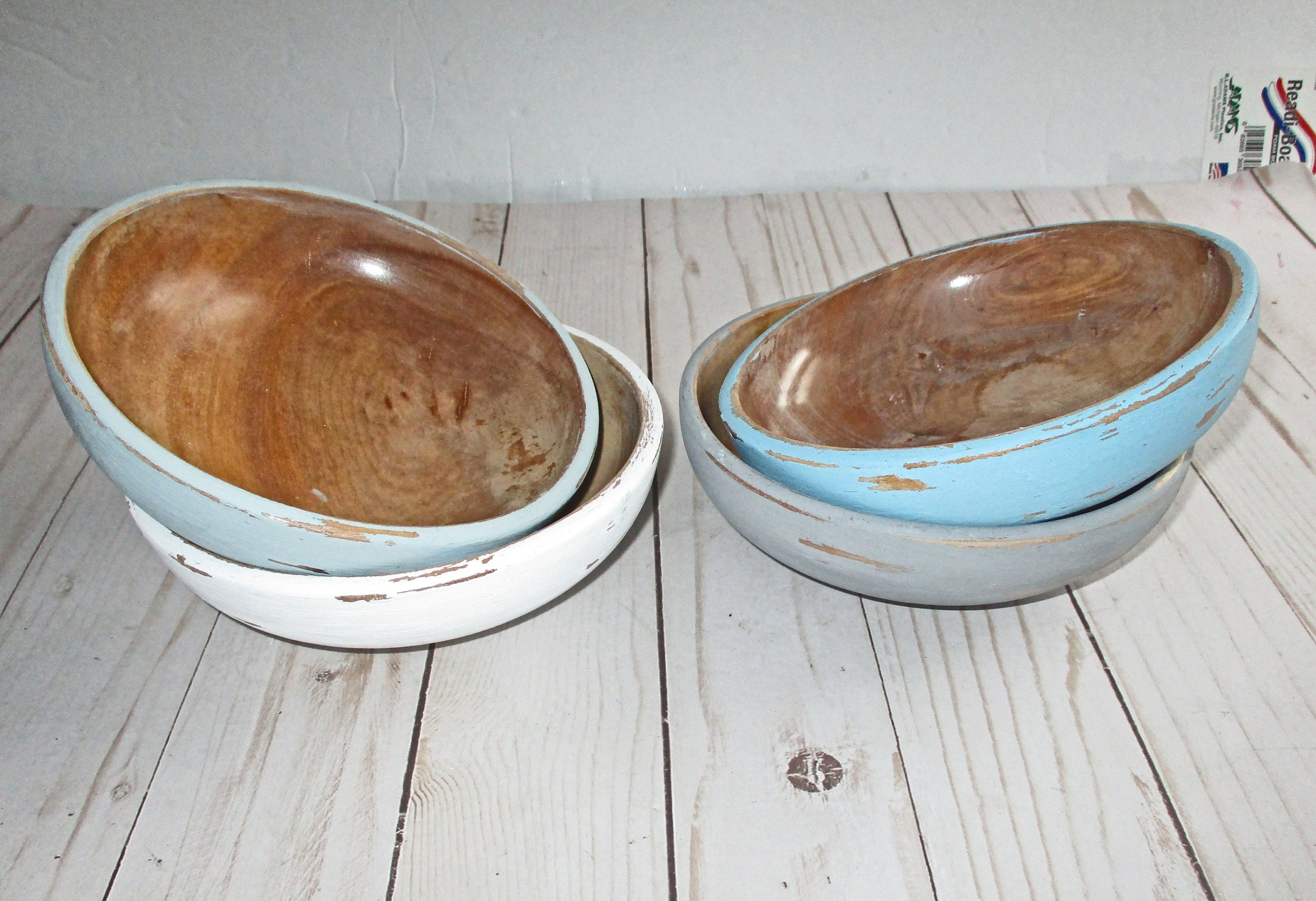 Painted Bowls Rustic Decor Farmhouse Decor Display Bowls Etsy