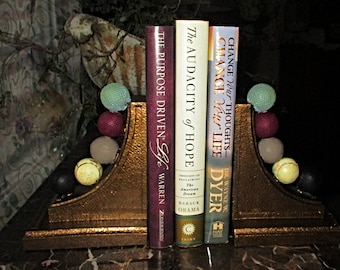 Heavy-Duty Bookends, Book Ends, Upcycled Vintage, Development of Ball, Book Holders, Father's Day Gift, Golf, Heavy-Duty, Hand Finished