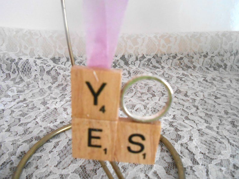 Weddings Marriage Proposals Bridal Gifts Tile Art YES Engagement Wedding Favors Bridal Showers Yes I Do Scrabble Tiles