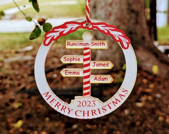 North Pole Acrylic Christmas Ornament (personalized)