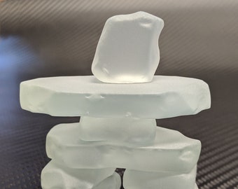 2.5" Frosted Glass Inukshuk