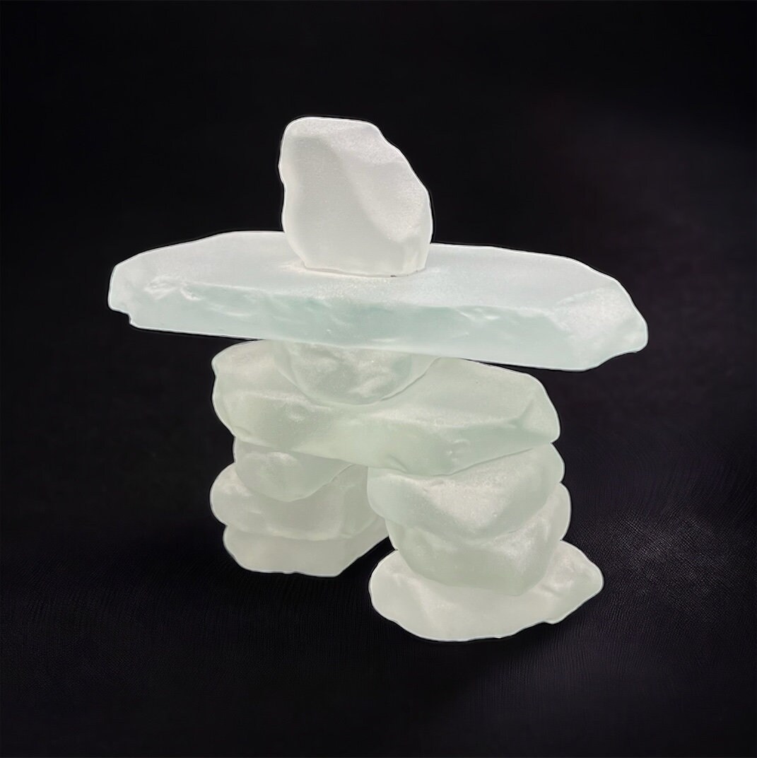 Glass Inukshuk 3.5 Frosted Glass Inukshuk - Etsy
