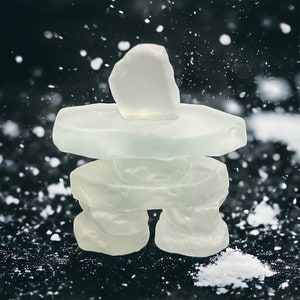 2.5" Frosted Glass Inukshuk