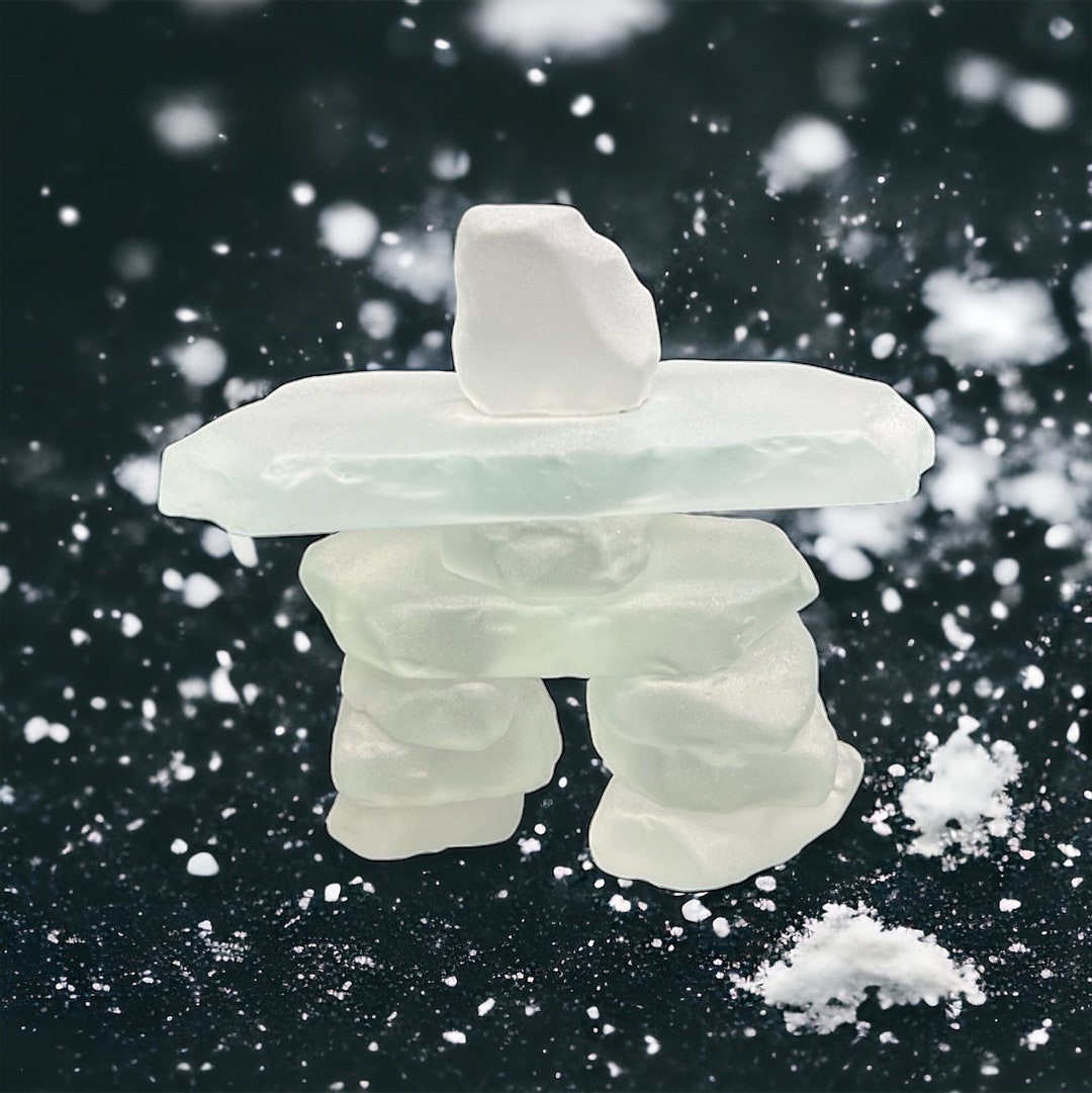 Glass Inukshuk 3.5 Frosted Glass Inukshuk - Etsy