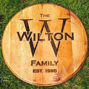 Authentic Custom Wine Barrel Lid Sign