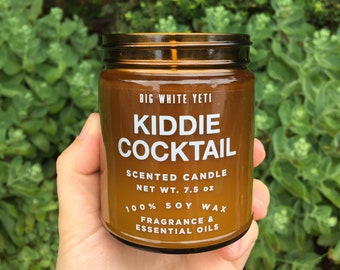 Kiddie Cocktail Soy Candle- 8oz Amber Jar
