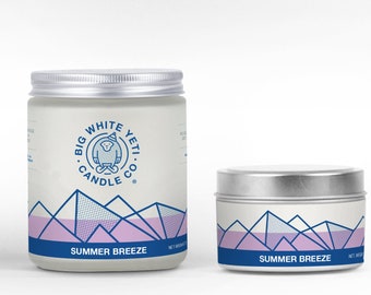 Summer Breeze- 6oz tin or 8oz frosted glass jar soy candle