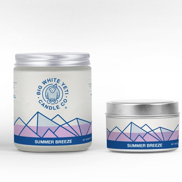 Summer Breeze- 6oz tin or 8oz frosted glass jar soy candle