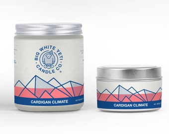 Cardigan Climate Soy Candle - 6oz tin or 8oz glass jar