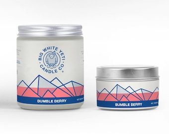 Bumble Berry Soy Candle - 6oz tin or 8oz frosted glass jar
